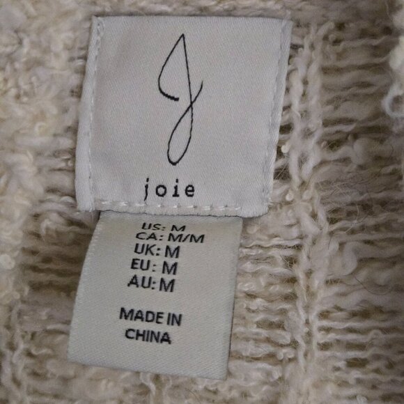 Joie Long Line Duster Aztec Subtle Print Neutral Cardigan Sweater Size M - Picture 5 of 6